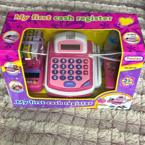 Prextex Pretend Play Pink Cash Register Toy - Picture 1 of 4